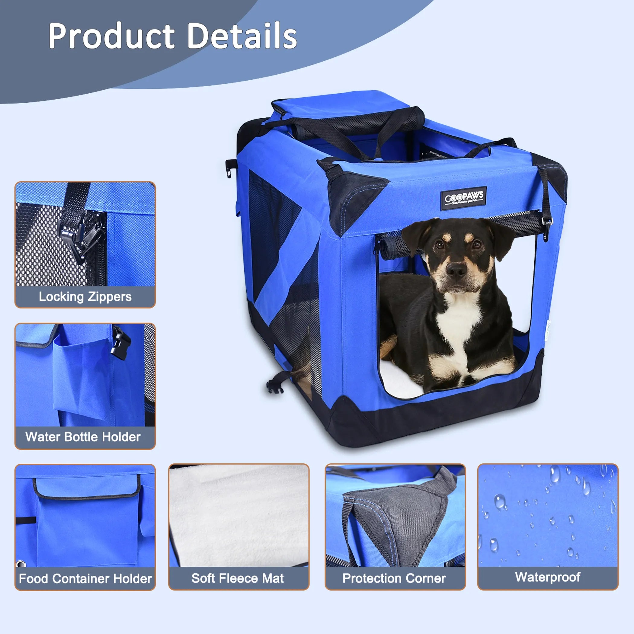 3 Door Soft Sided Folding Travel Pet Carrier (4 Color Available)