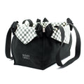 Susan Lanci Designs | Black Double Nouveau Bow Luxury Carrier with Windsor Check Flaps