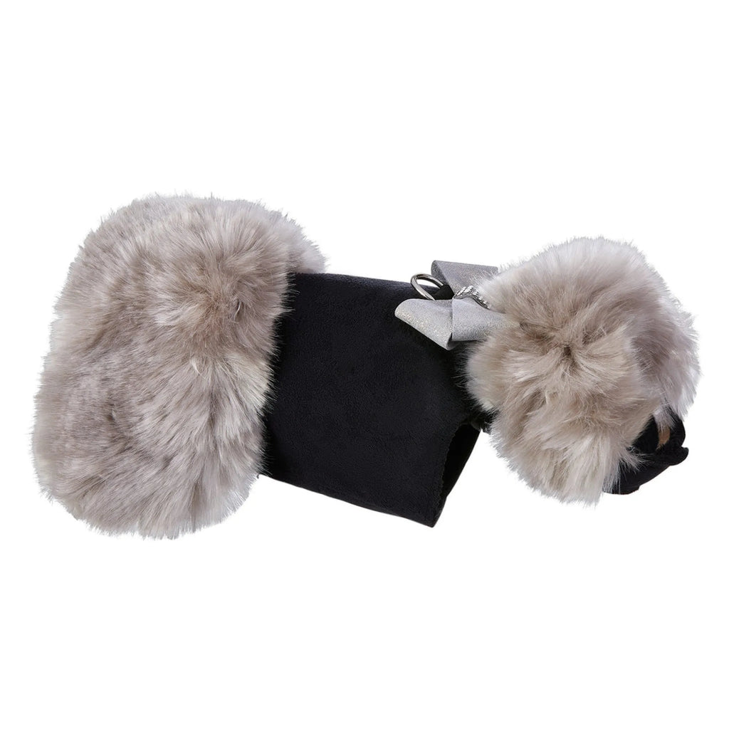 Susan Lanci Designs | Platinum Glitzerati Nouveau Bow Silver Fox Faux Fur Coat