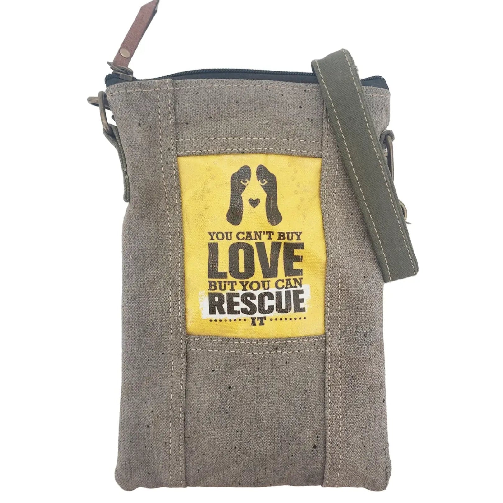 Bandolera pequeña The Rescue Love de lona reciclada