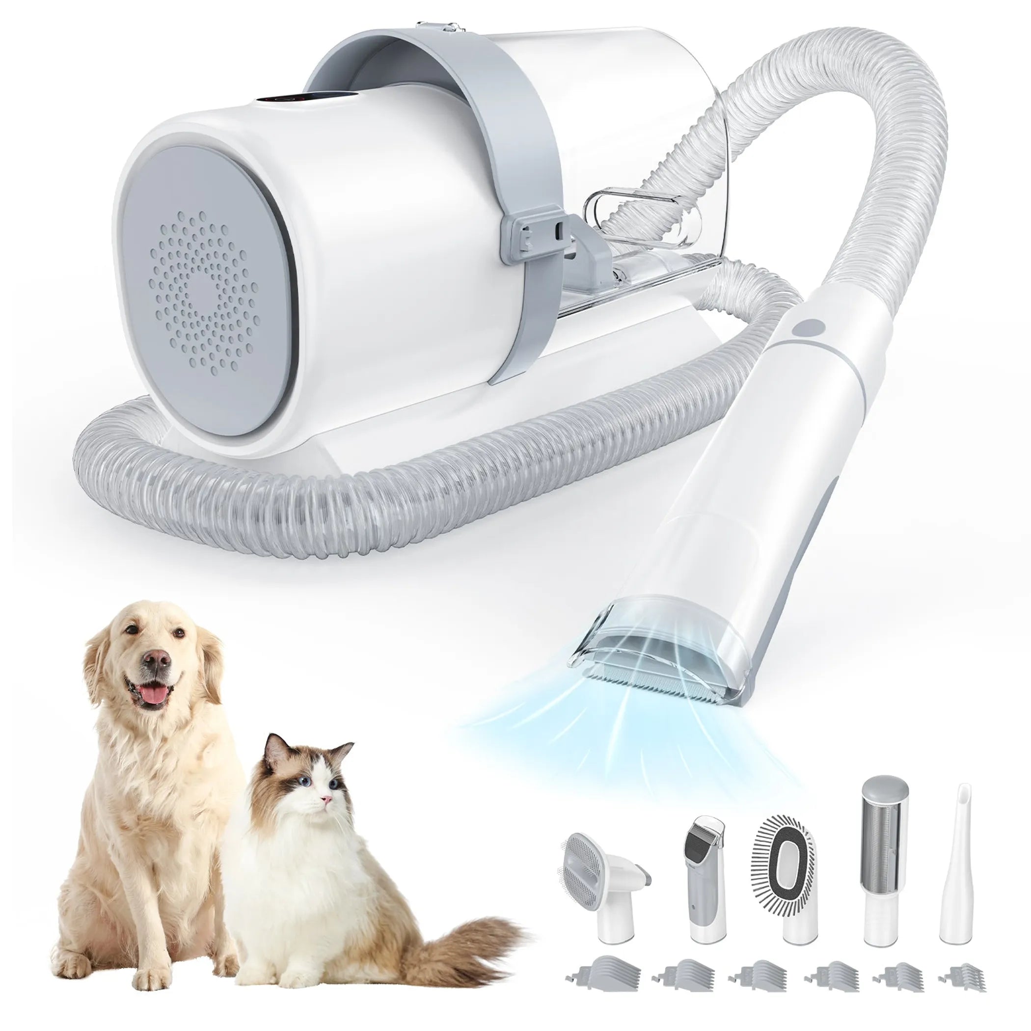 Pet Grooming Clippers with 2.5L Cup, 3 Suction Modes