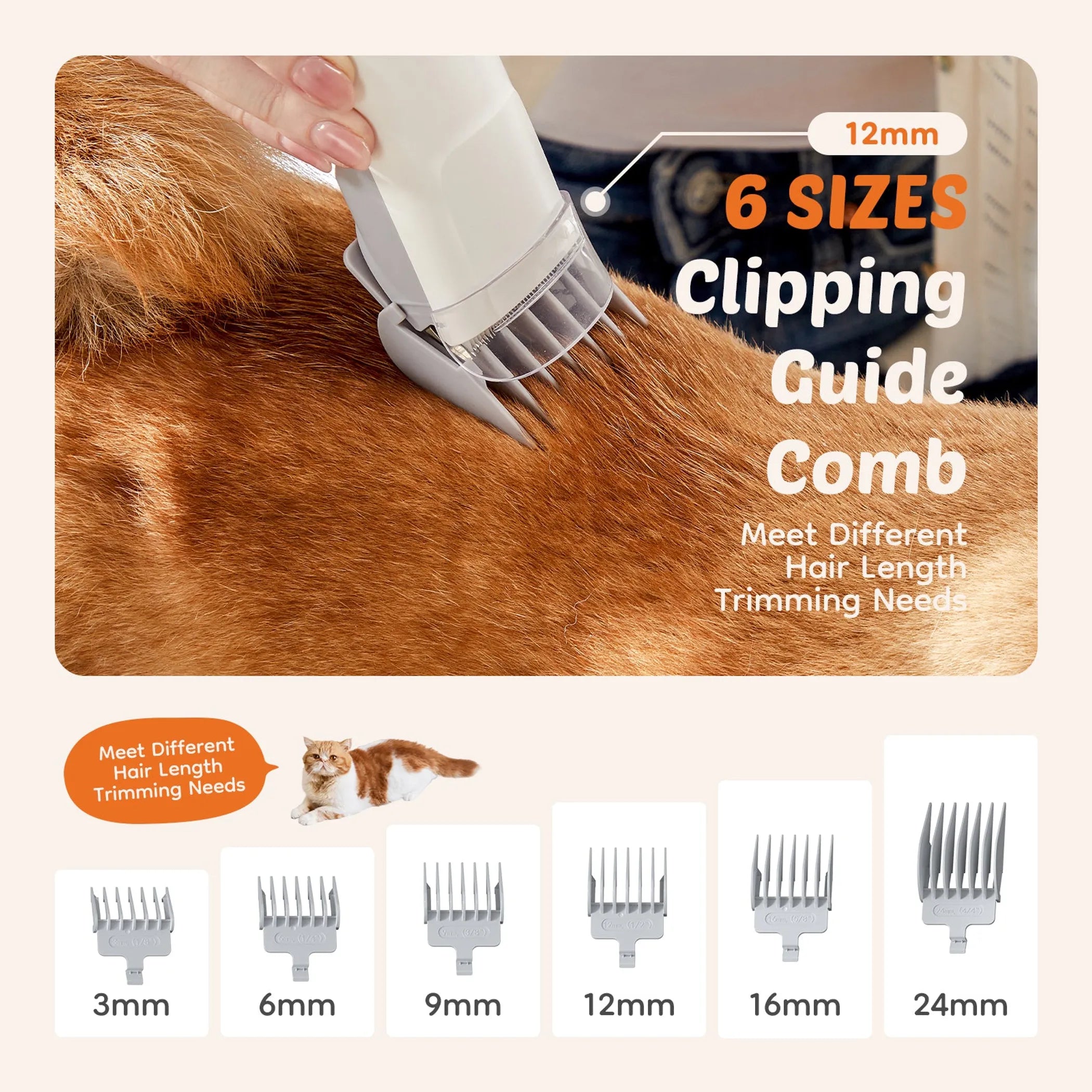 Pet Grooming Clippers with 2.5L Cup, 3 Suction Modes