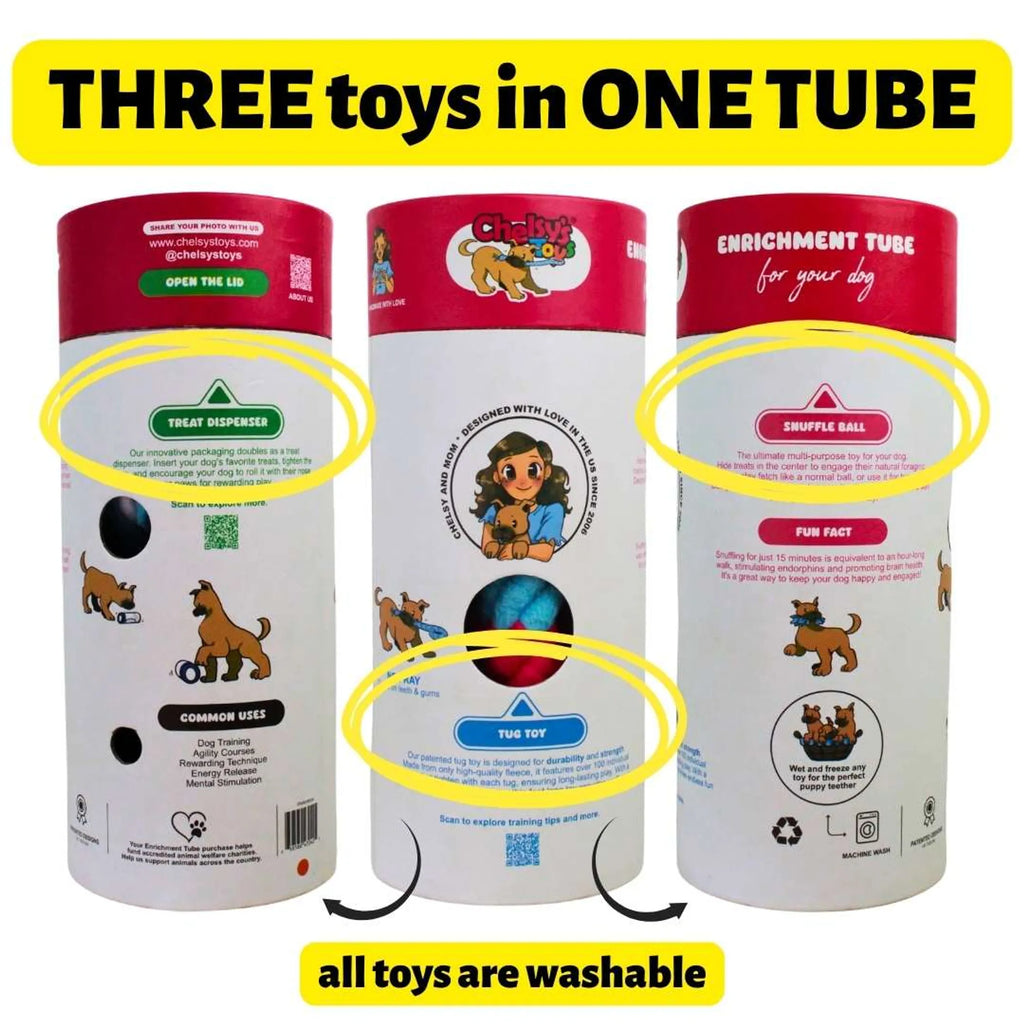 3-in-1 Enrichment Tube for Dogs (3 Colors Available)