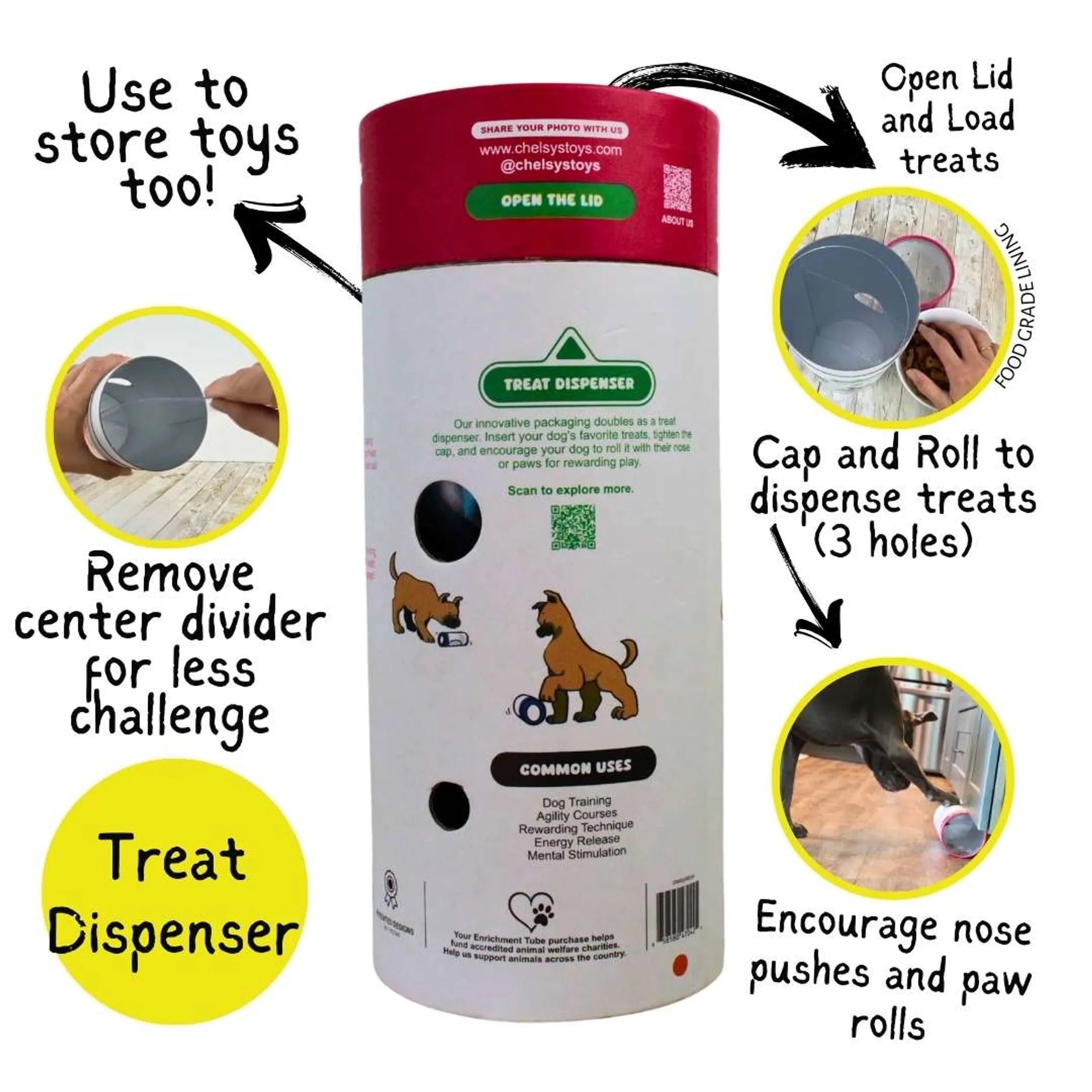 3-in-1 Enrichment Tube for Dogs (3 Colors Available)