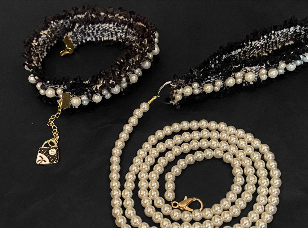 The Luxurious Pearl & Tweed Collar