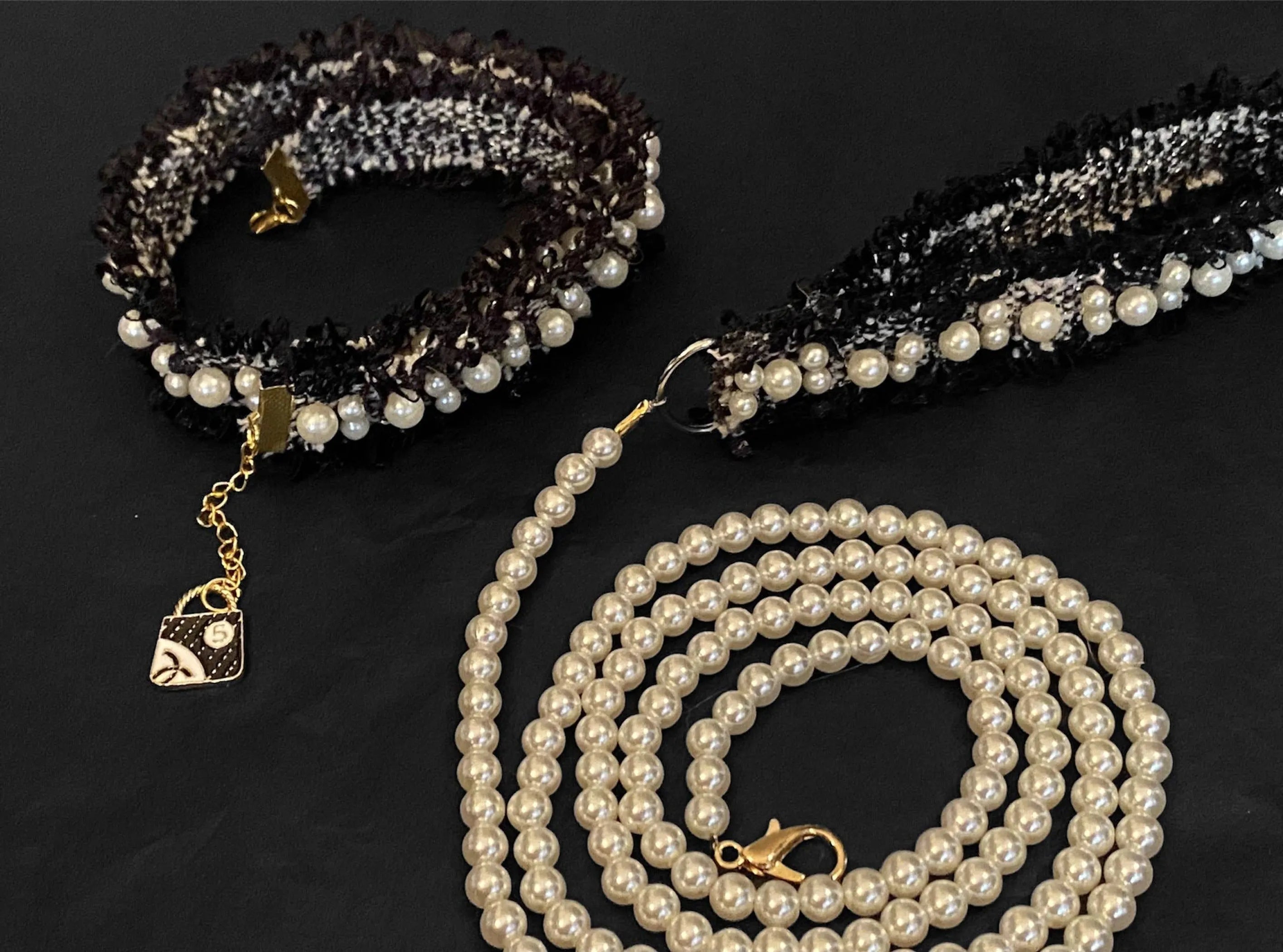 The Luxurious Pearl & Tweed Collar