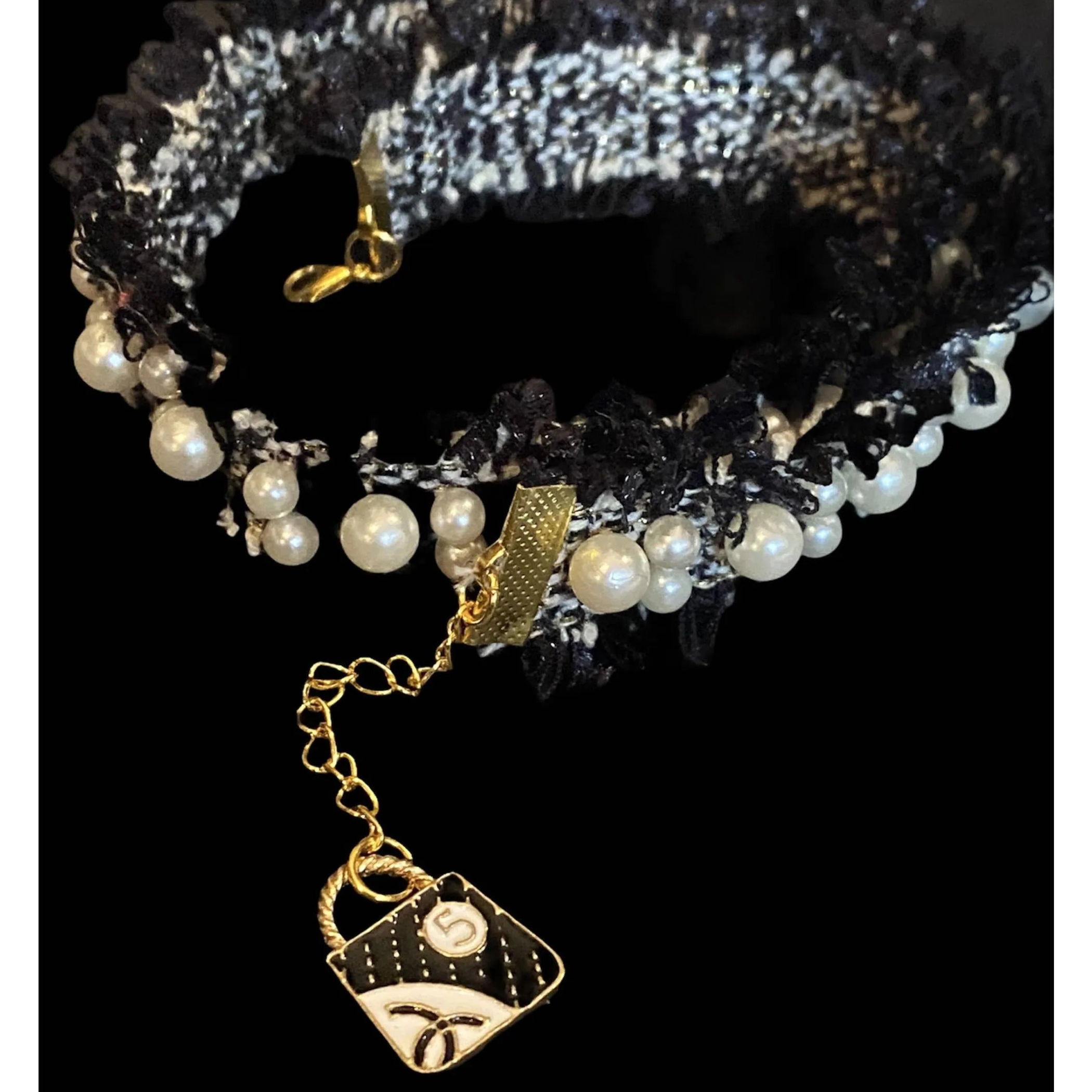 The Luxurious Pearl & Tweed Collar