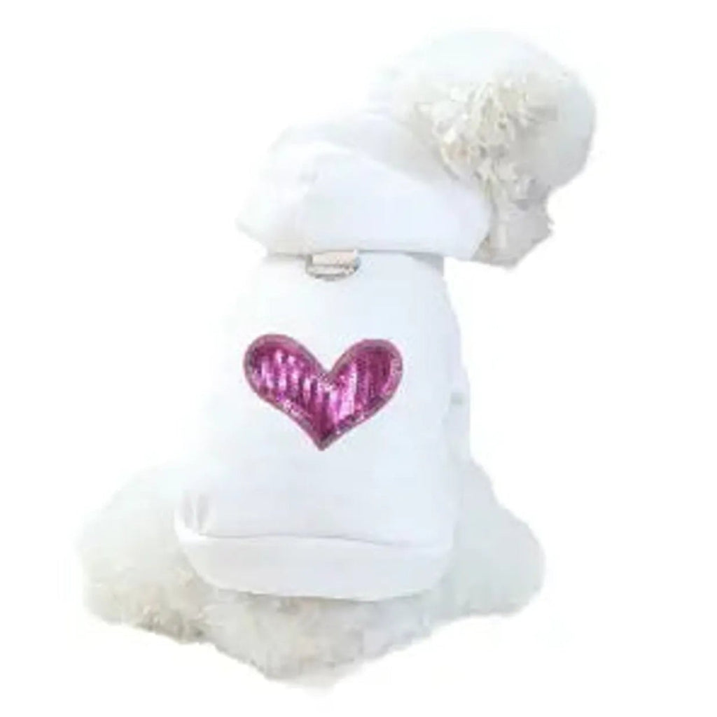 Sequin Heart Lightweight Pet Hoodie
