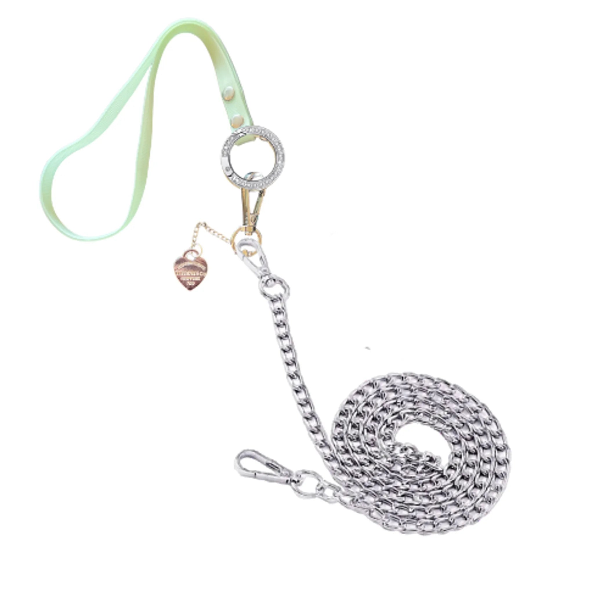 Sniffany & Co. | Heart Silver Chain Pet Leash