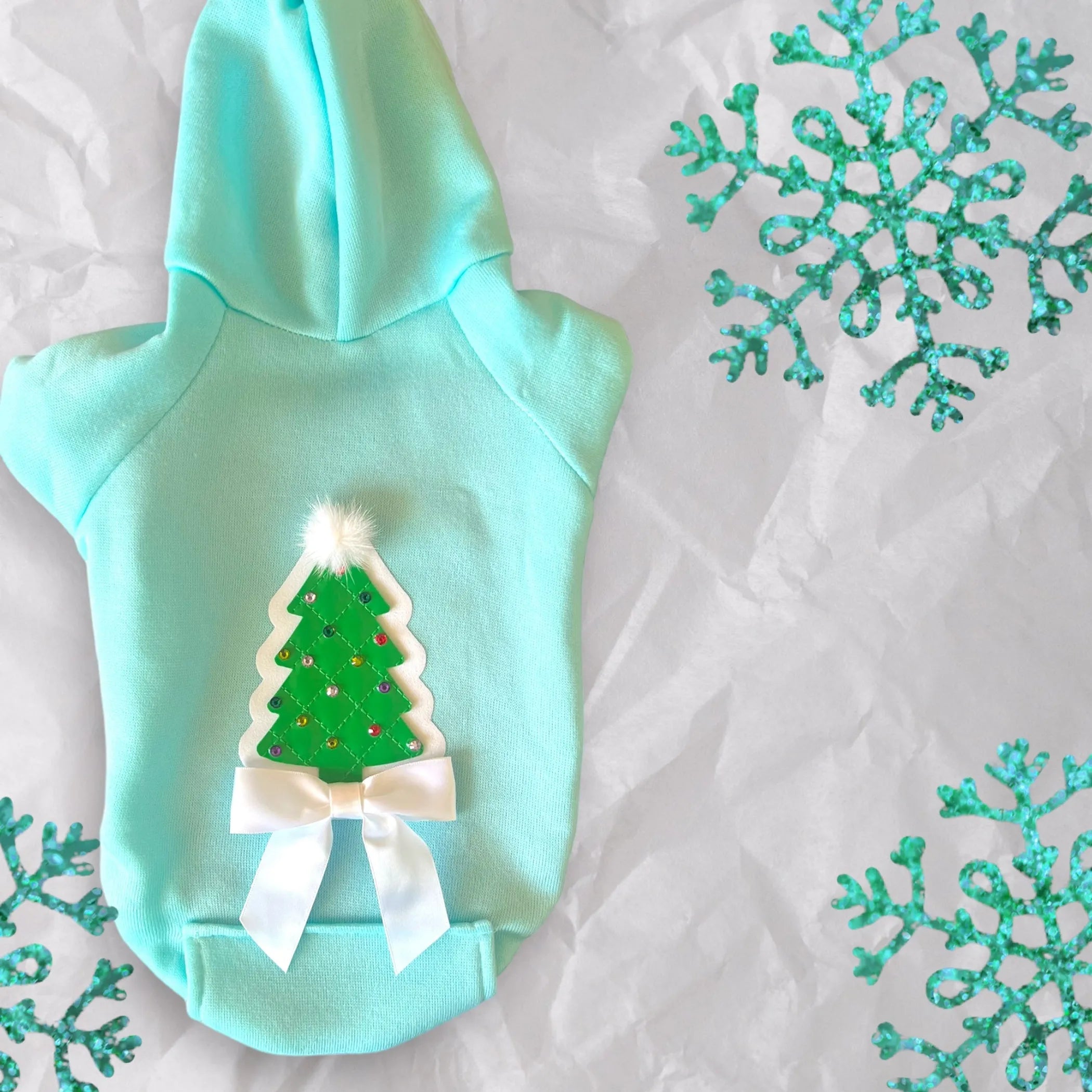 Quilted Christmas Tree Pet Hoodie