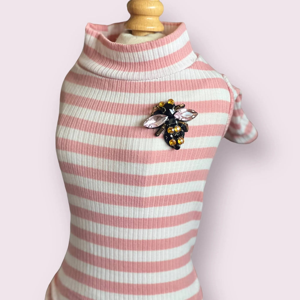 Dazzling Bee Stripe Turtleneck – Pet Sweater