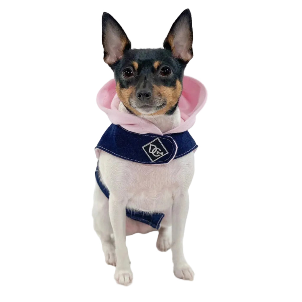 Denim Hoodie "Love" Harness Vest