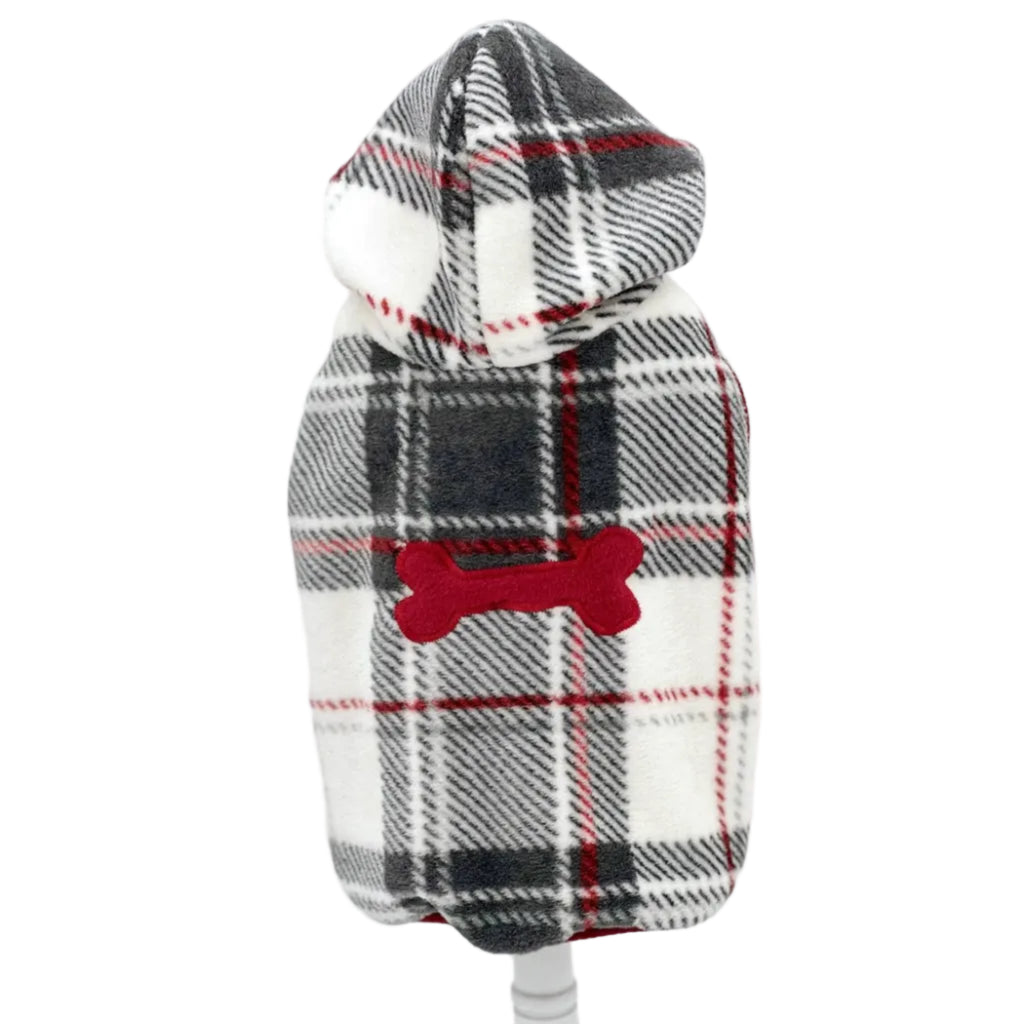 "Snowy Roads" Luxe Fleece Blanket Hoodie in Lodge Plaid