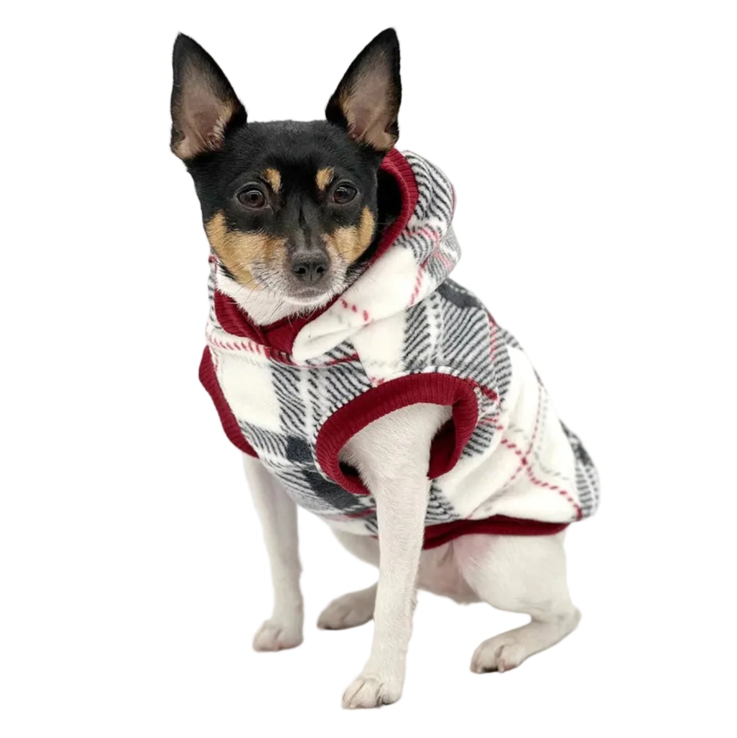 "Snowy Roads" Luxe Fleece Blanket Hoodie in Lodge Plaid