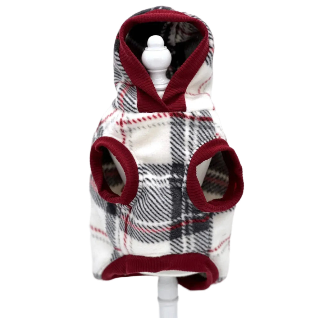 "Snowy Roads" Luxe Fleece Blanket Hoodie in Lodge Plaid