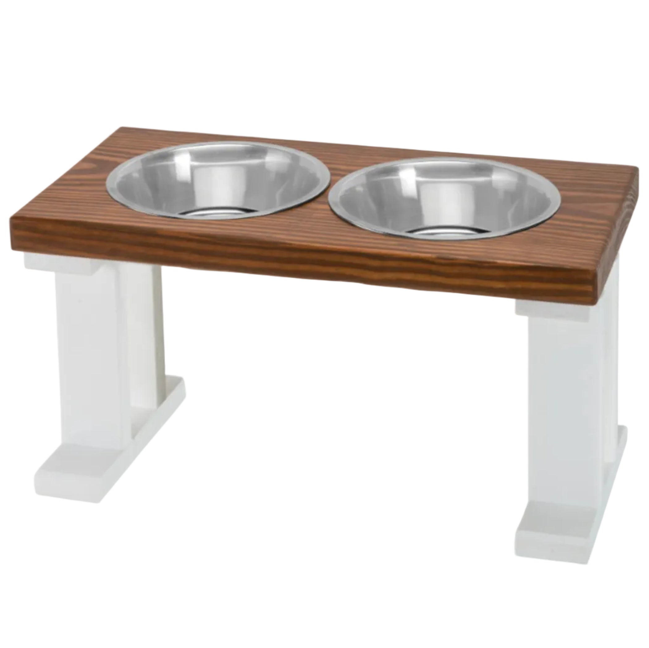 The Farmhouse Twin-Bowl Elevated Feeder (6 Colors, 3 Sizes Available)