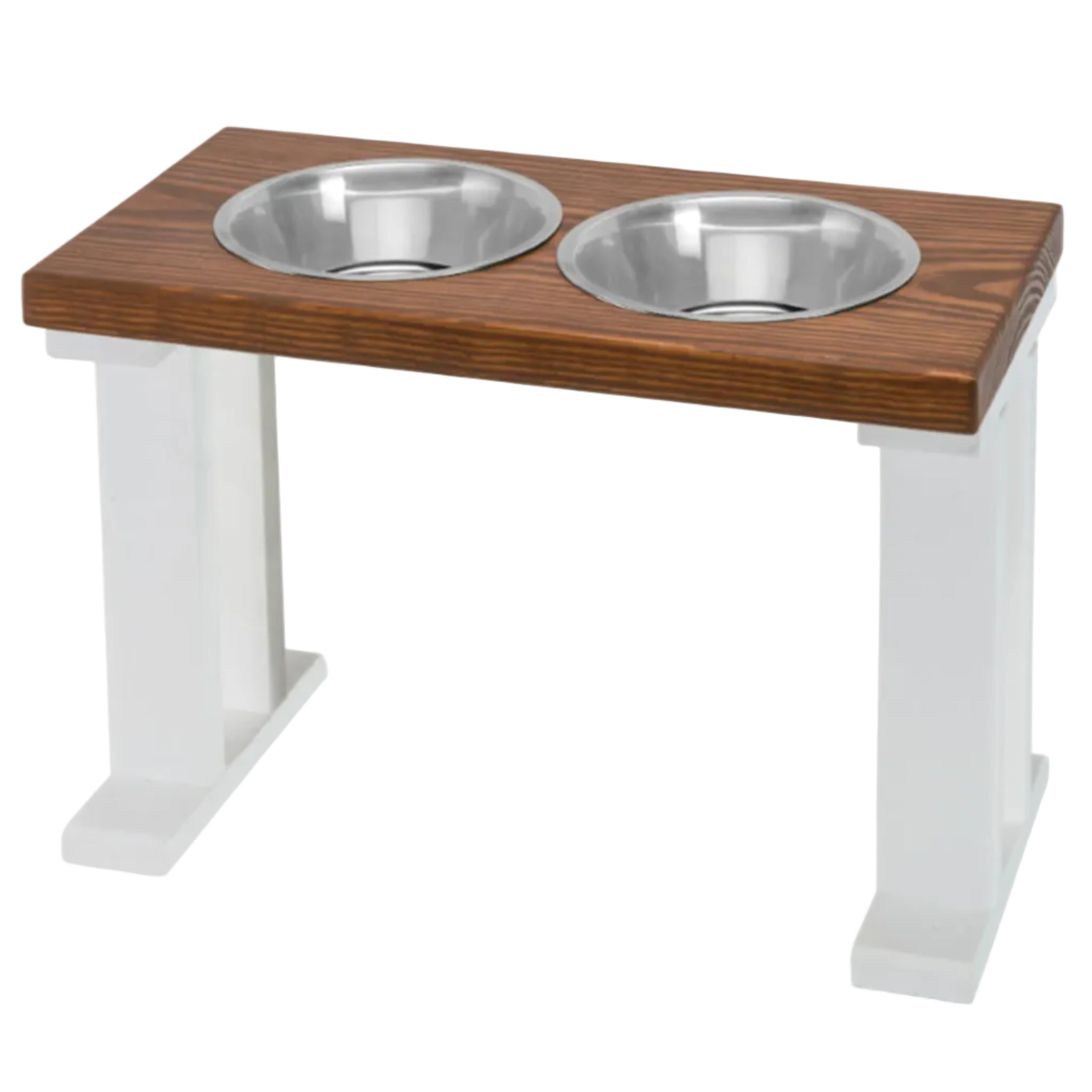 The Farmhouse Twin-Bowl Elevated Feeder (6 Colors, 3 Sizes Available)