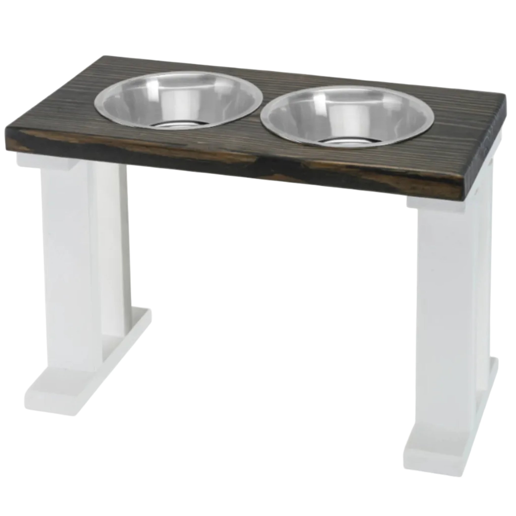 The Farmhouse Twin-Bowl Elevated Feeder (6 Colors, 3 Sizes Available)