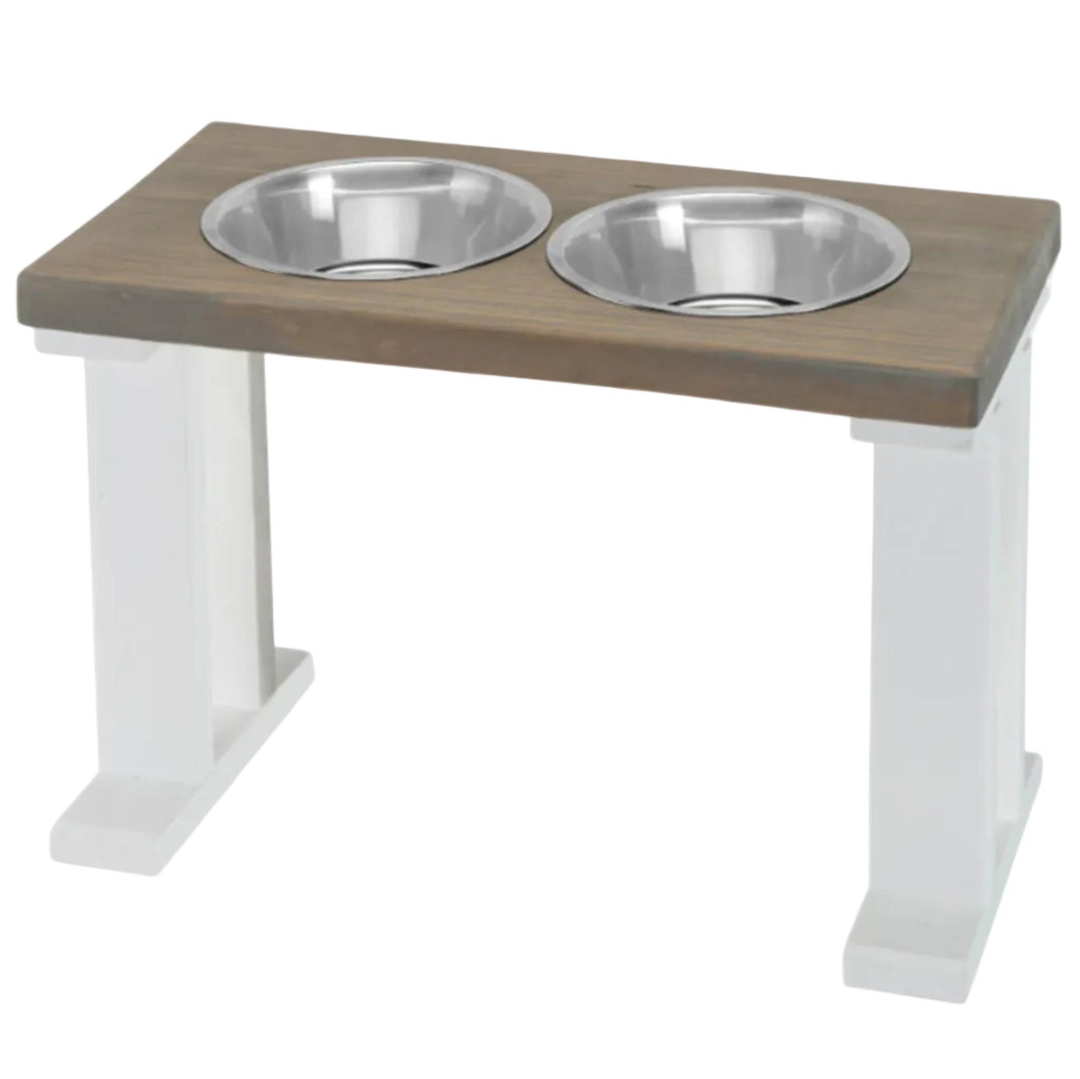 The Farmhouse Twin-Bowl Elevated Feeder (6 Colors, 3 Sizes Available)