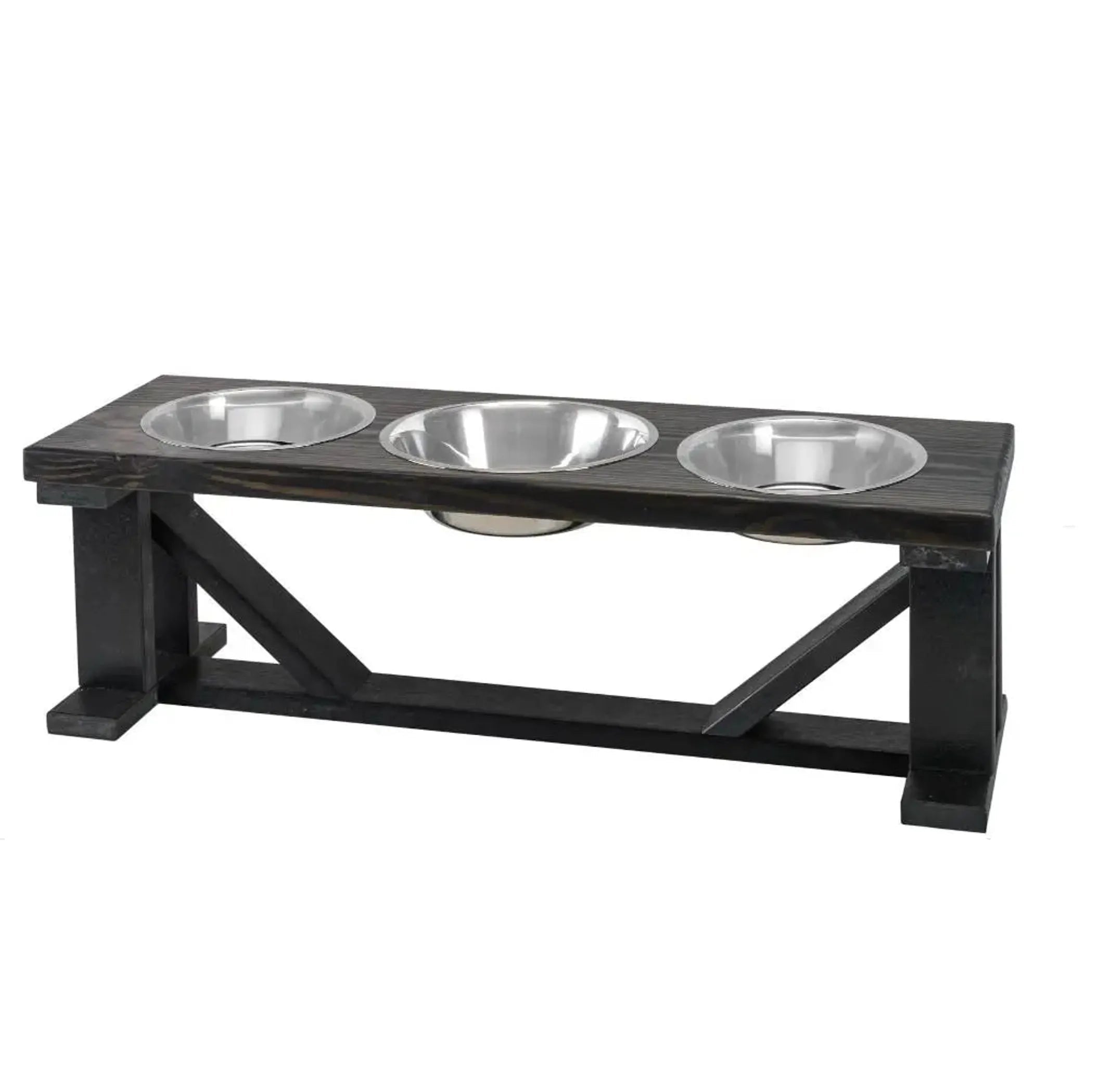 Farmhouse 3-Bowls | Elevated Pet  Bowls | Premium Pet Feeding Station (4 Colors Available)