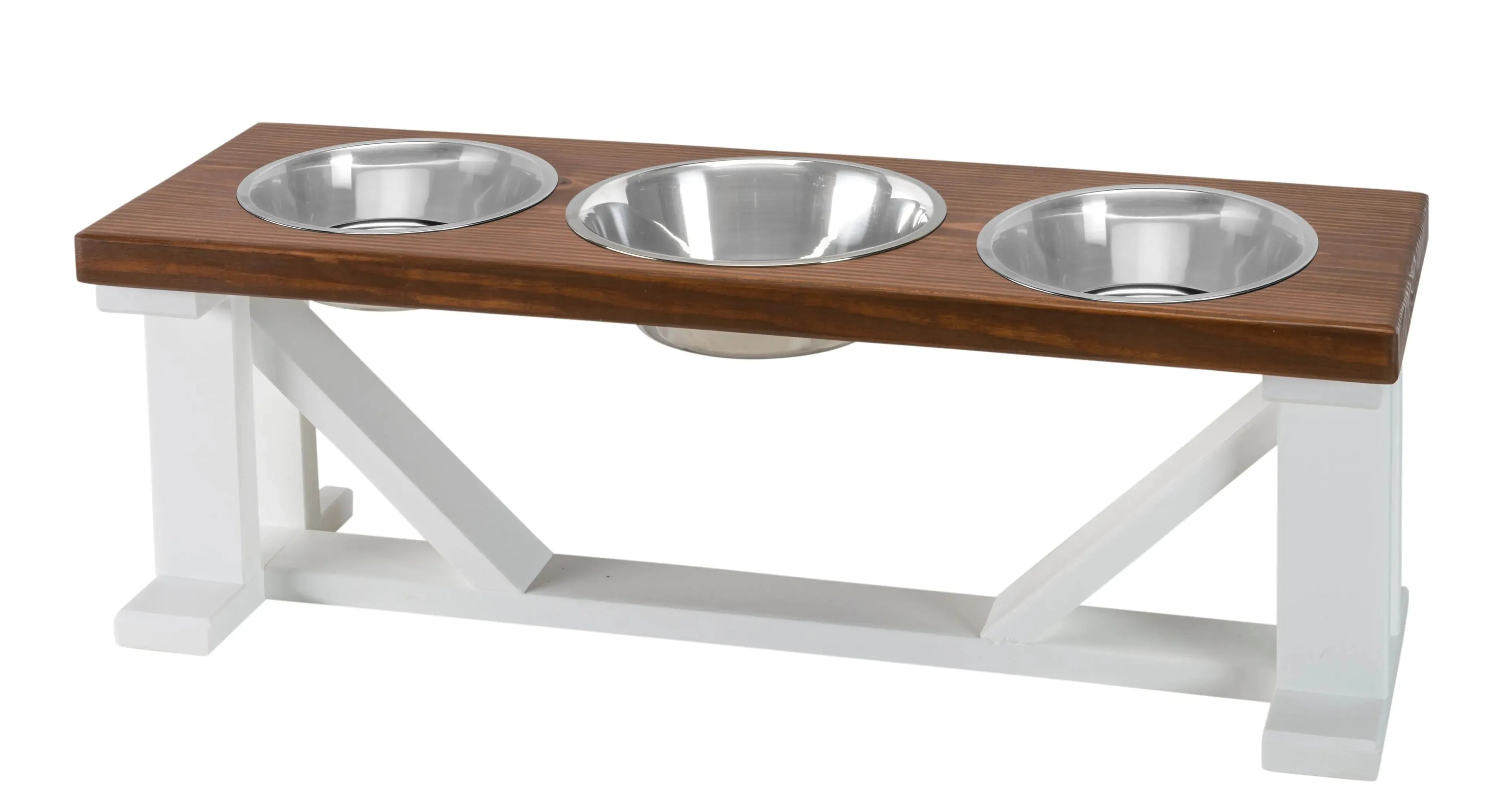 Farmhouse 3-Bowls | Elevated Pet  Bowls | Premium Pet Feeding Station (4 Colors Available)