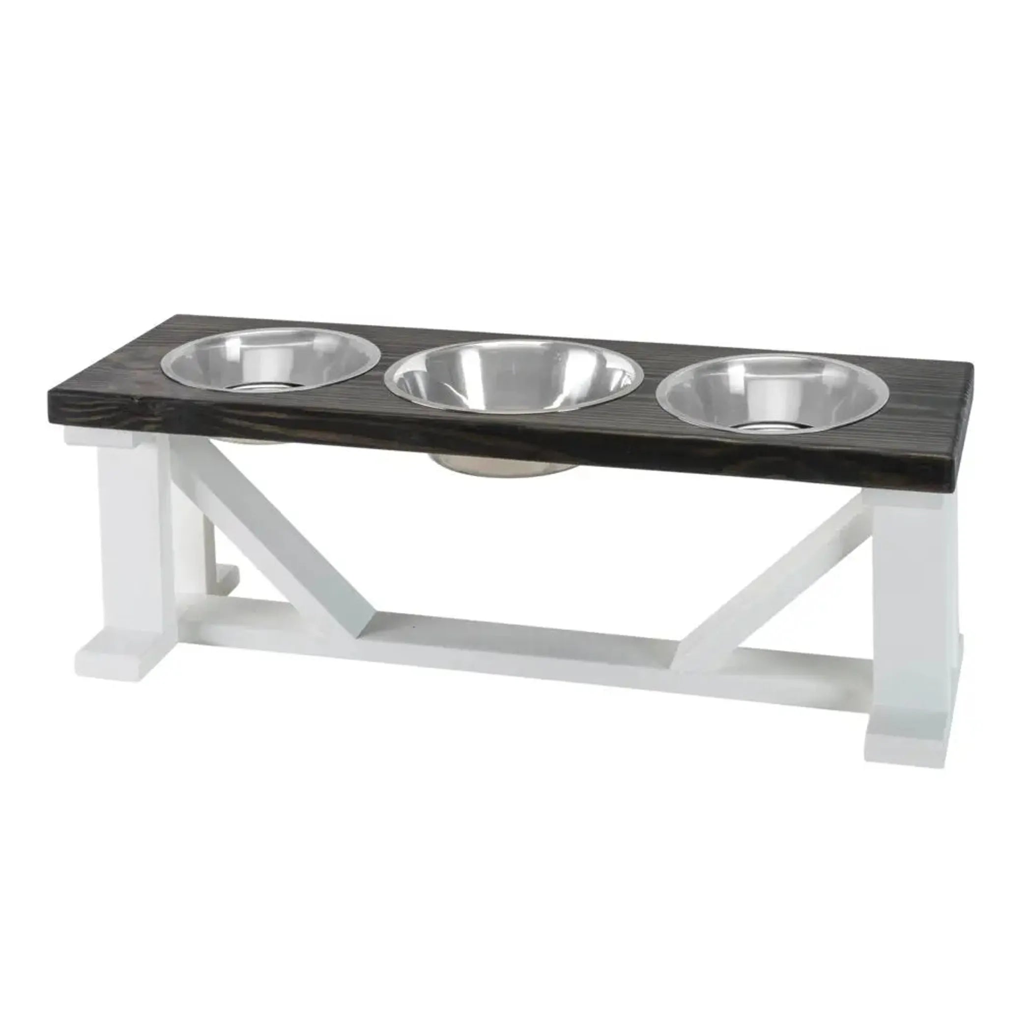 Farmhouse 3-Bowls | Elevated Pet  Bowls | Premium Pet Feeding Station (4 Colors Available)