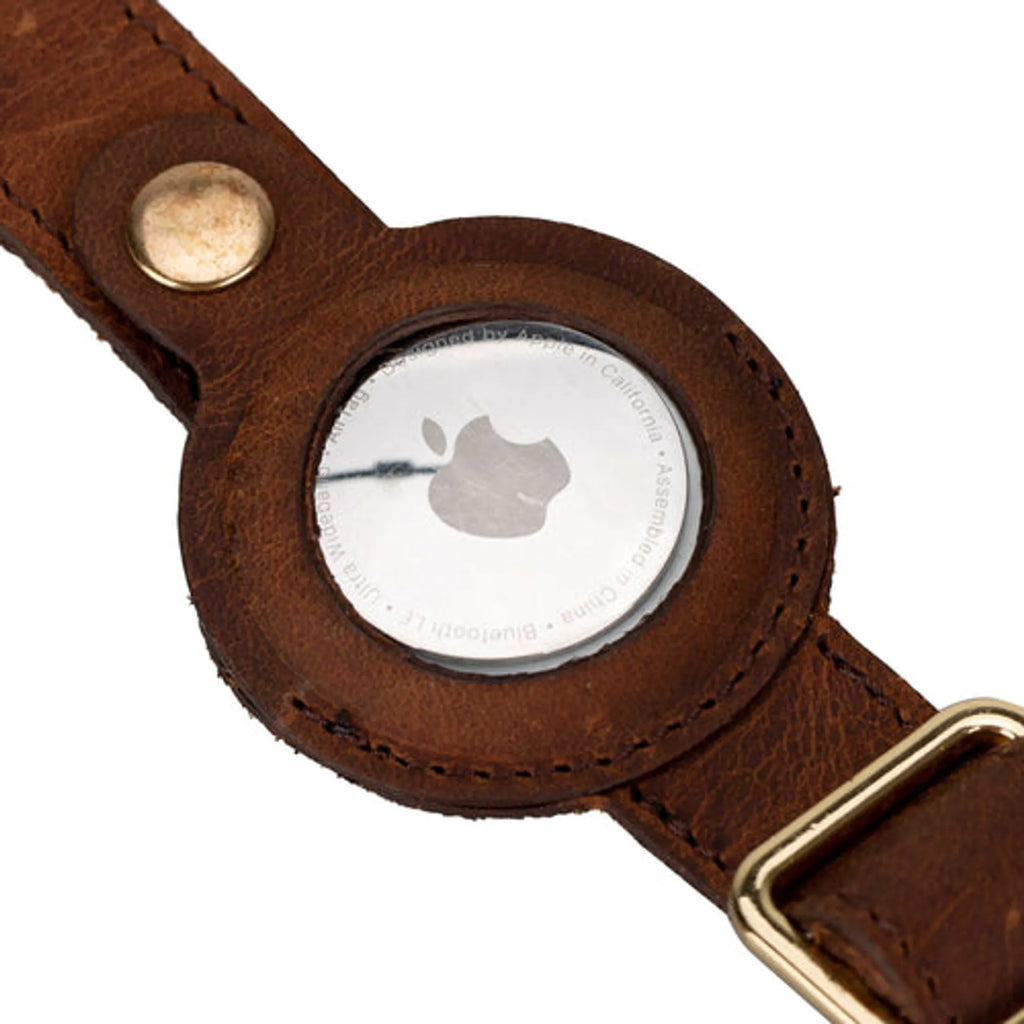 Le collier de chien en cuir Heritage avec emplacement pour Apple AirTag (3 couleurs disponibles)