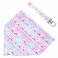 Pink and Blue Tribal Dog Bandana & Matching Keychain