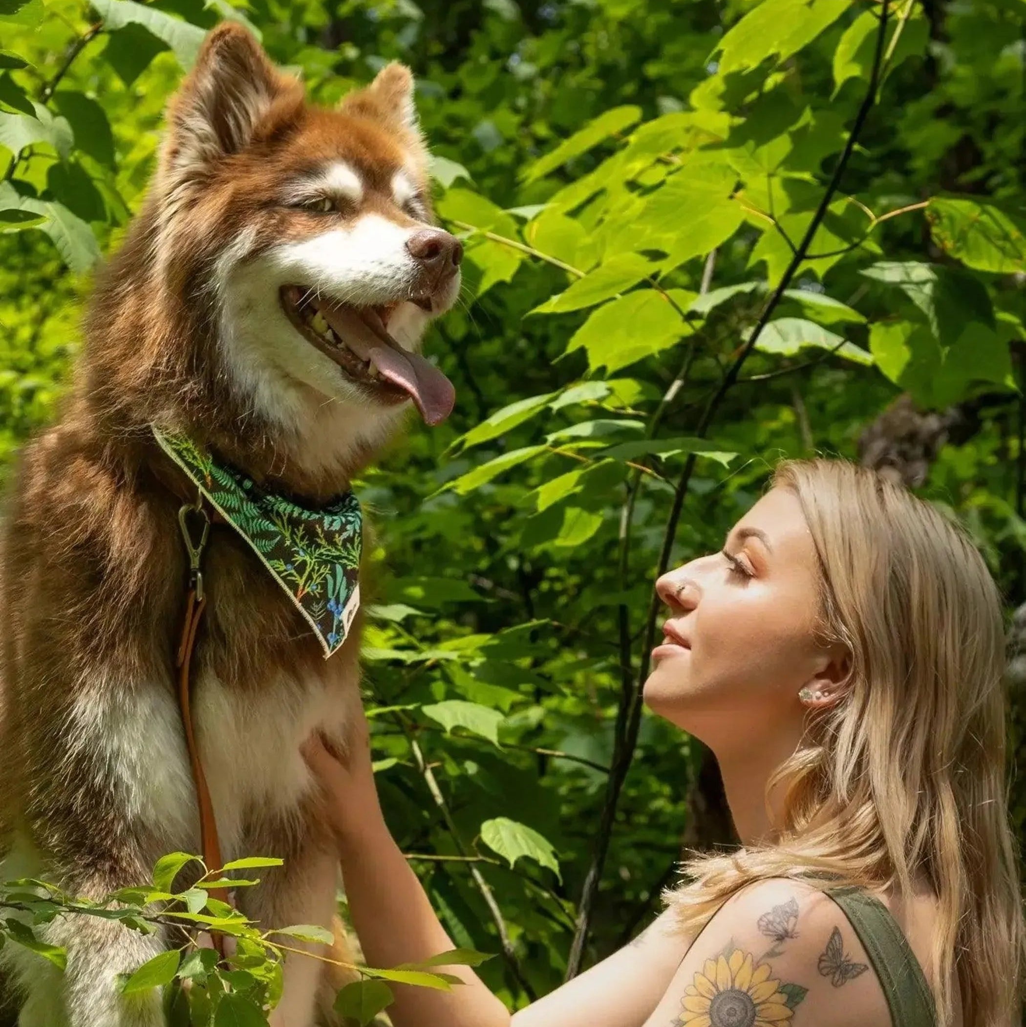 Magical Fern Forest Dog Bandana & Matching Keychain