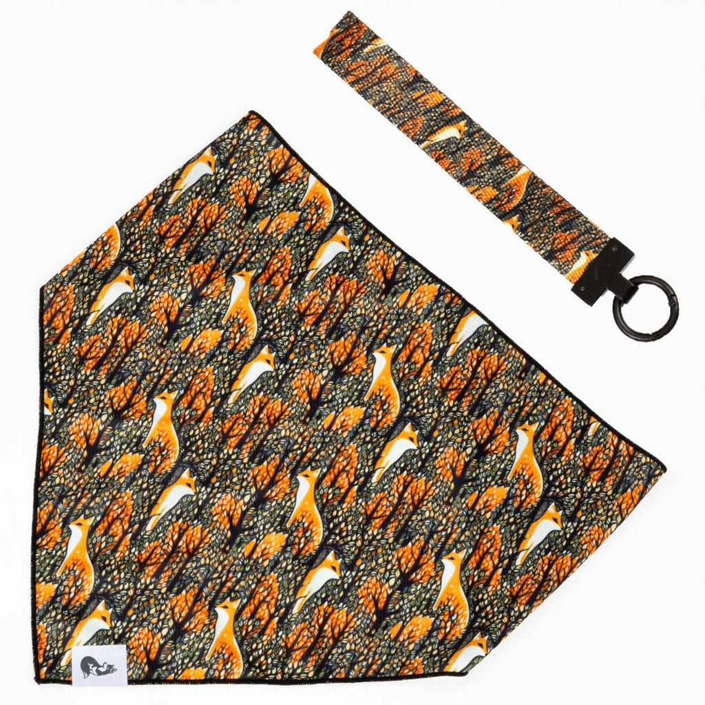 Foxes in Fall Dog Bandana & Matching Keychain