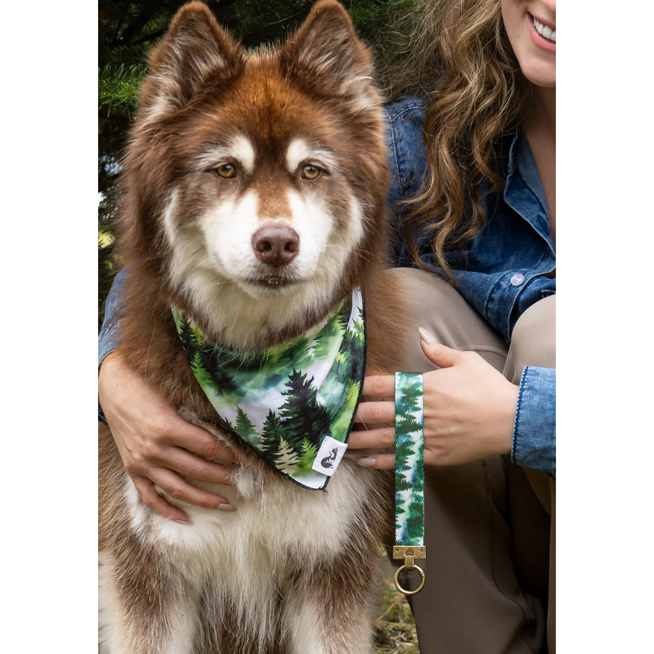 Evergreen Explorer Dog Bandana & Matching Keychain