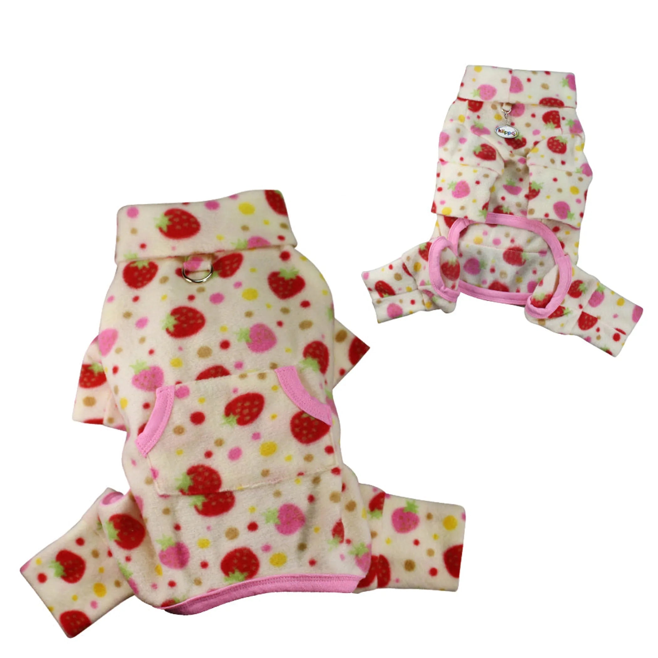 Yummy Strawberry Fleece Turtleneck Pajamas