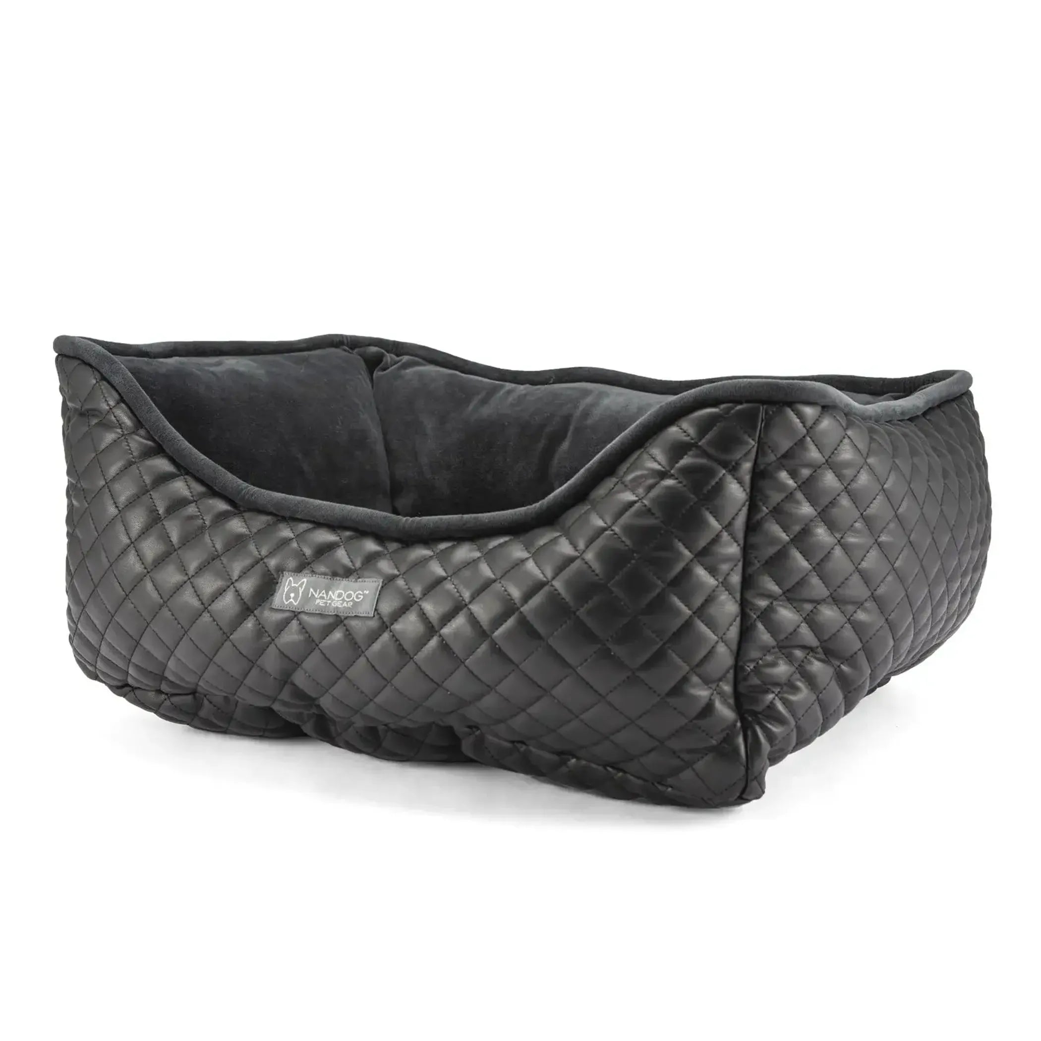 Prive Collection Quilted Vegan Leather Pet Bed (3 Colors Available)