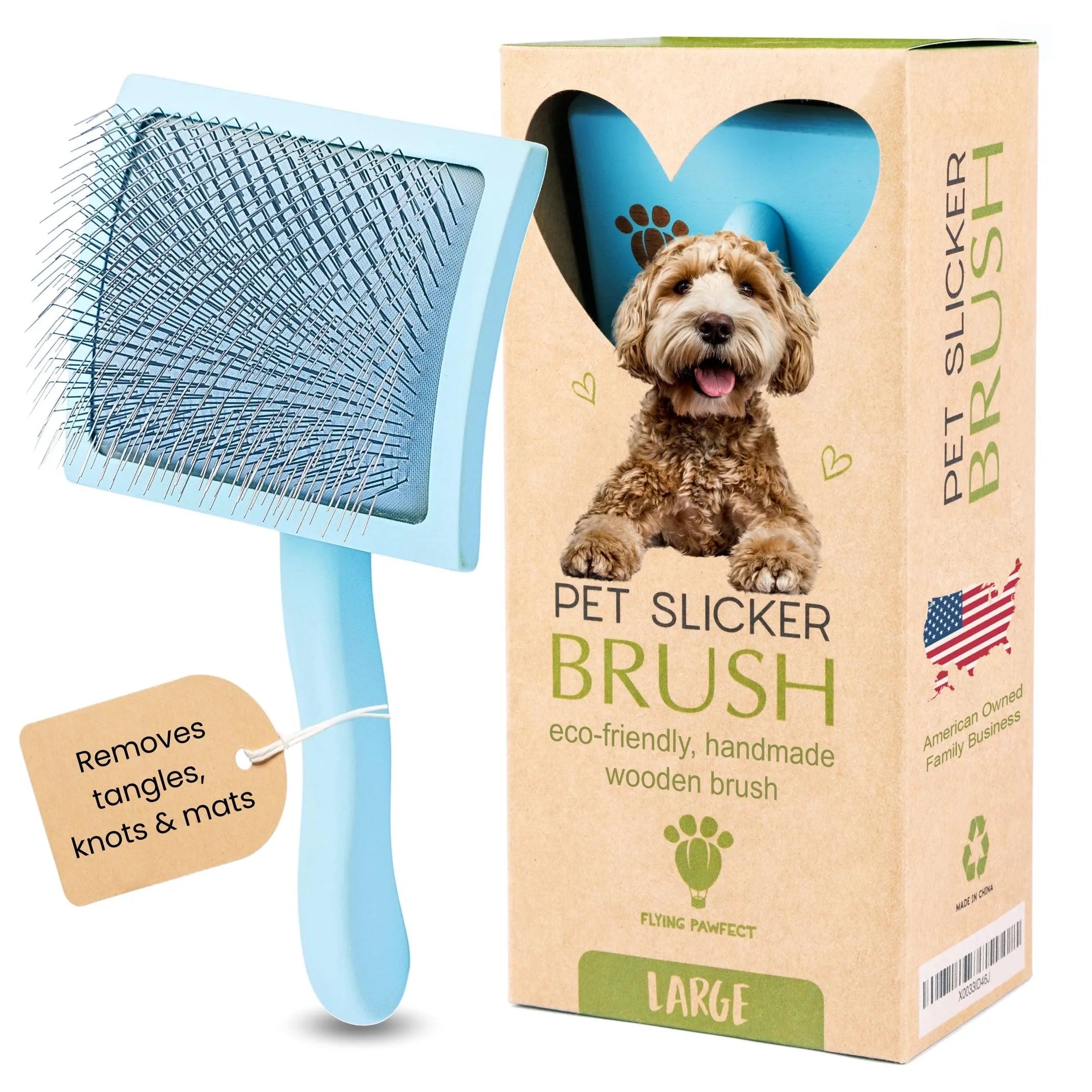 Curved Pet Slicker Brush (2 Colors and 3 Sizes Available)