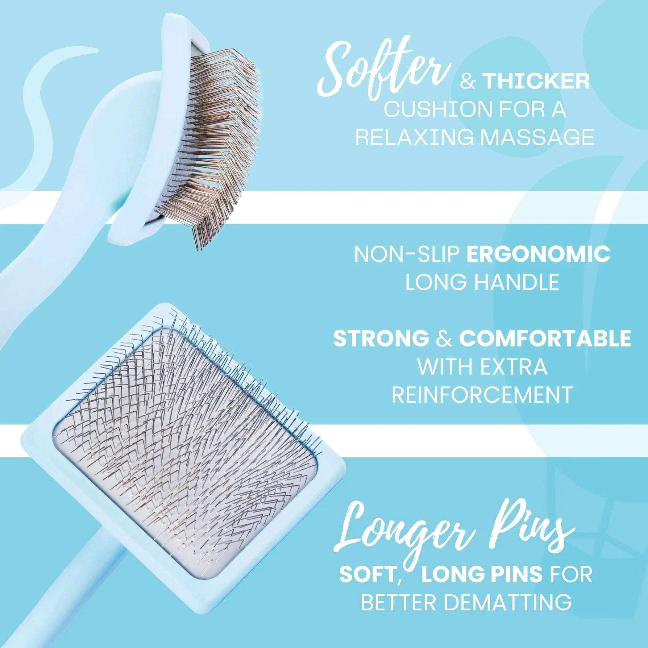 Curved Pet Slicker Brush (2 Colors and 3 Sizes Available)
