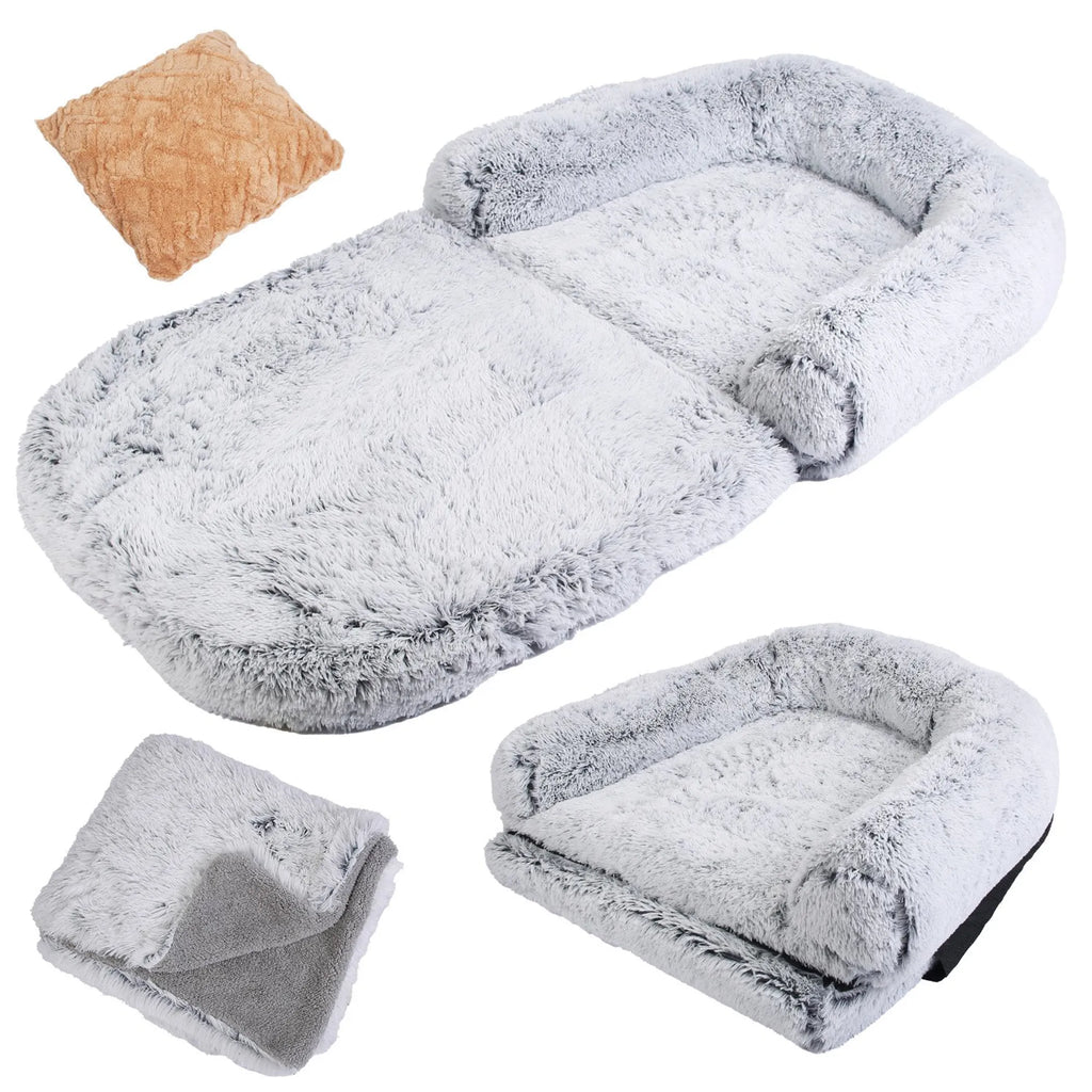 Human-Sized Dog Bed with Pillow & Blanket