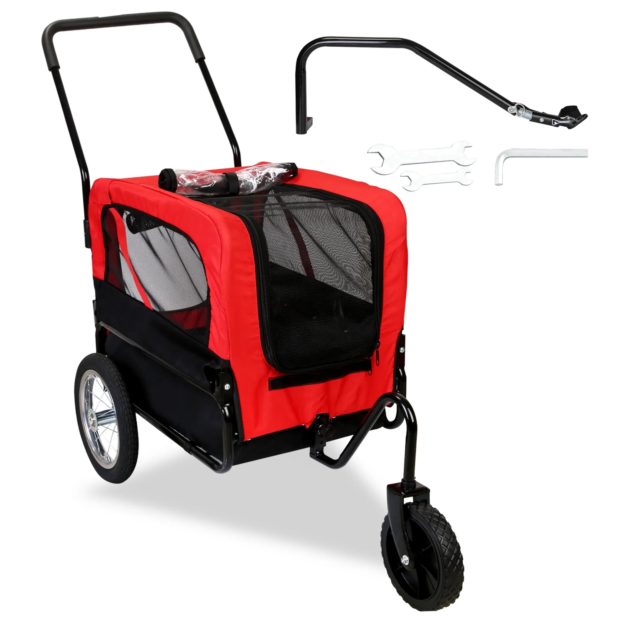2‑in‑1 Pet Bicycle Trailer with Cargo Bin