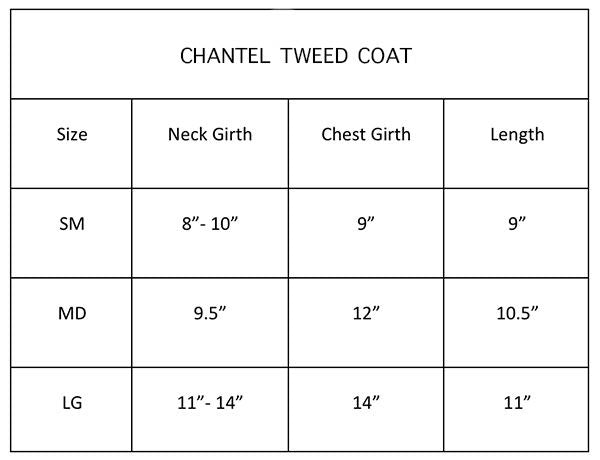 Chantel Tweed Pet Coat (4 Colors Available)