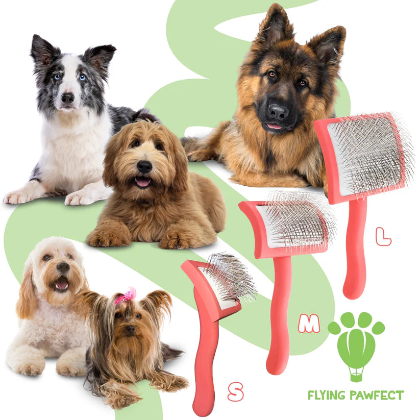 Curved Pet Slicker Brush (2 Colors and 3 Sizes Available)