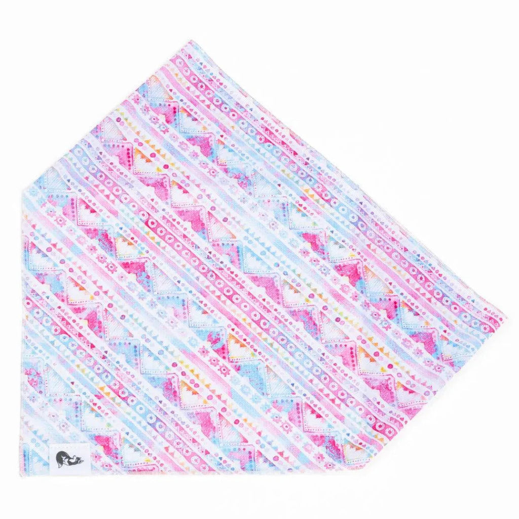 Pink and Blue Tribal Dog Bandana & Matching Keychain