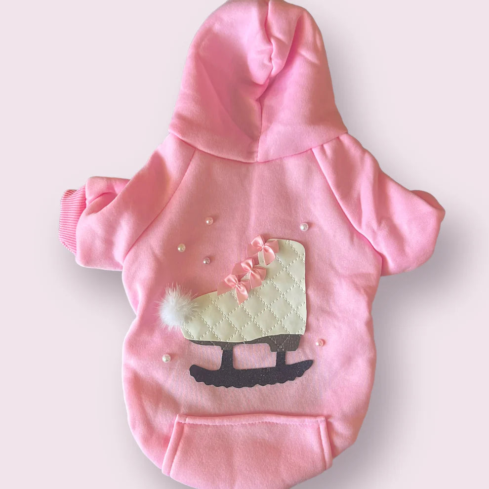Quilted Ice Skate Pet Hoodie