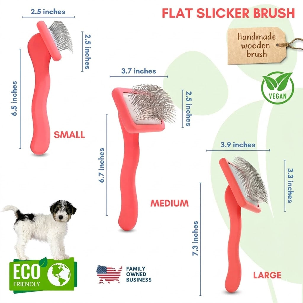 Curved Pet Slicker Brush (2 Colors and 3 Sizes Available)